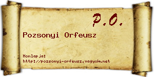 Pozsonyi Orfeusz névjegykártya